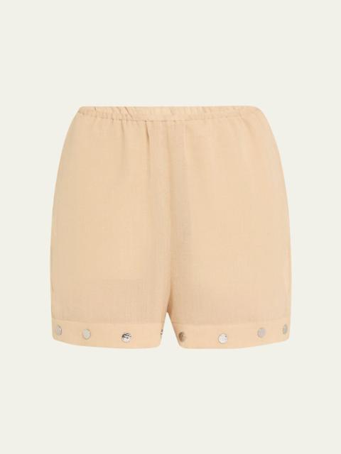 Dylla Studded Gauze Shorts