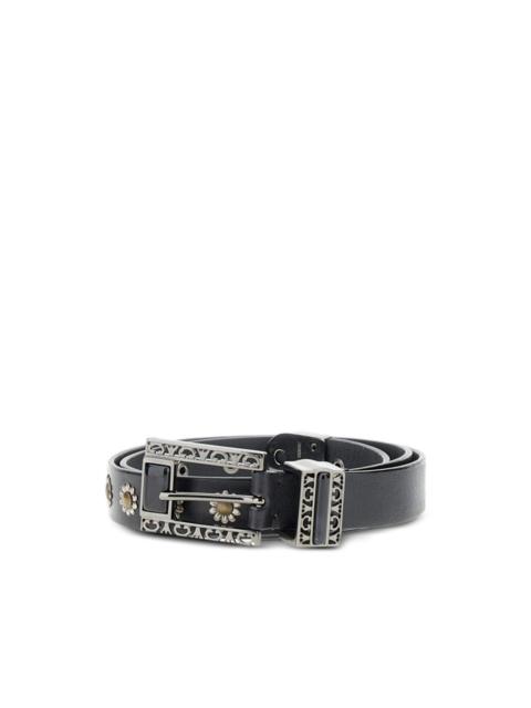 stud-embellishment leather belt