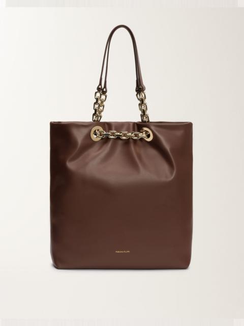 Nappa leather eyelet shopper
