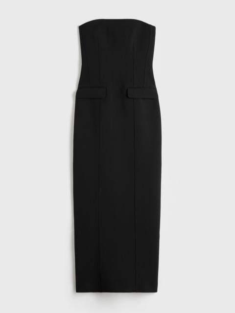 Strapless pocket dress black