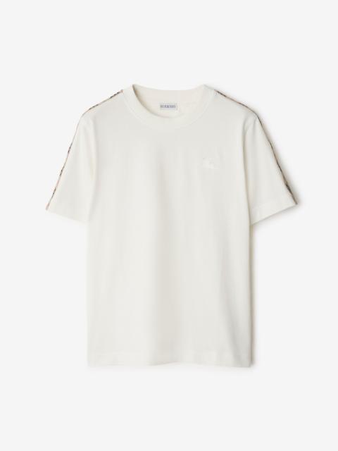 Check Trim Cotton T-shirt