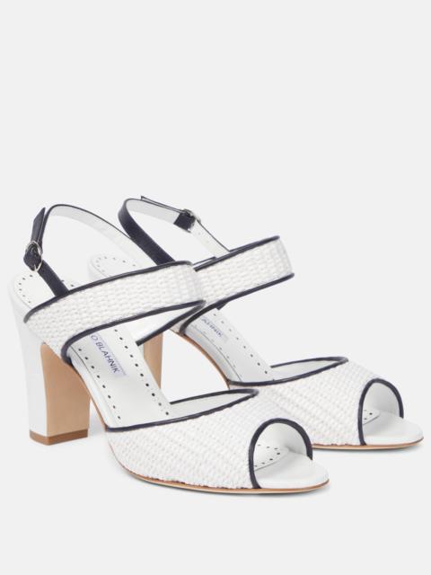 Khiko 90 raffia slingback sandals