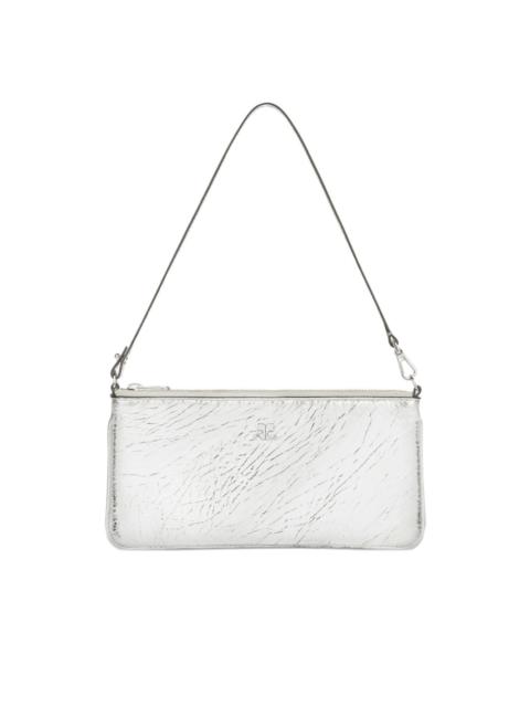 zipped leather shoulder bag