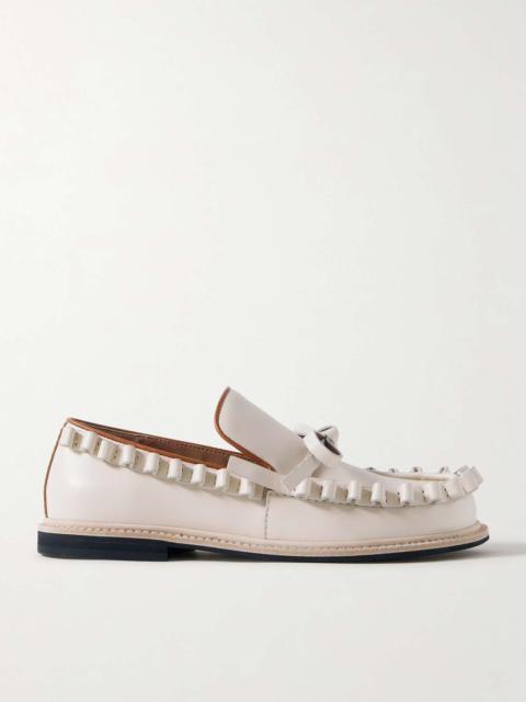 Ruffled leather loafers Off-white