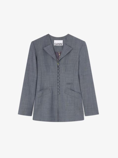BLAZER IN GREY WOOL MELANGE