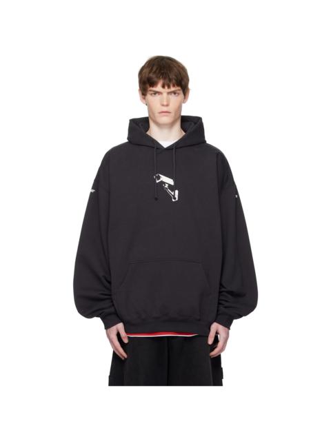 Black 'CCTV' Oversized Hoodie