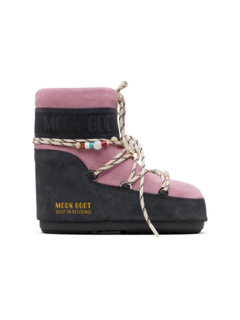 Pink Moon Boot Edition Icon Low Beaded Suede Boots