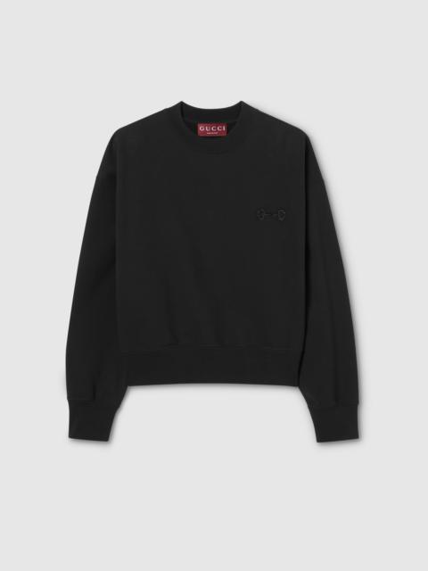 Cotton jersey sweatshirt with embroidery