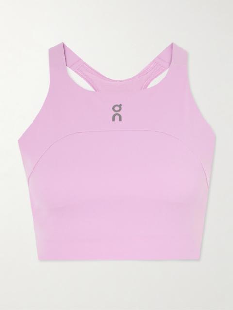 Performance Paneled Cutout Stretch Recycled-jersey Sports Bra