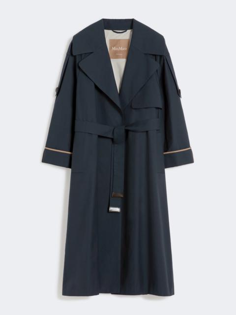 Oversized water-repellent twill trench coat - ULTRAMARINE