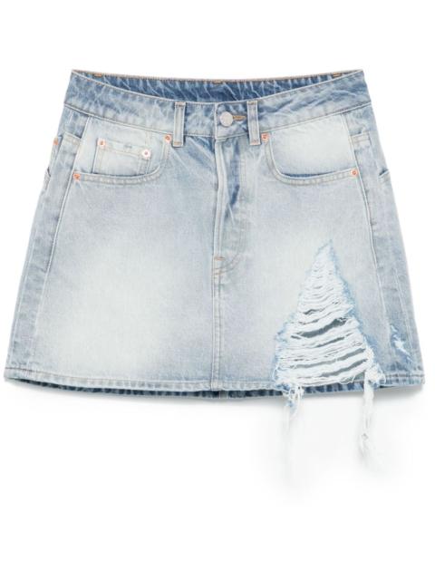 denim mini skirt