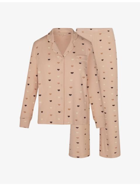 Soft Lounge Long-Sleeve Stretch-Modal Sleep Set