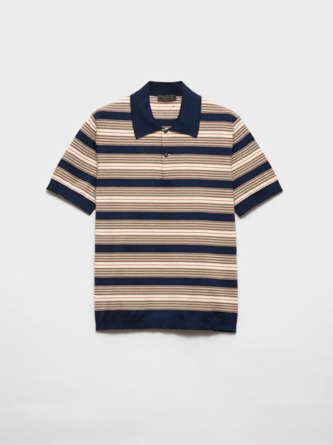 Striped cotton polo shirt