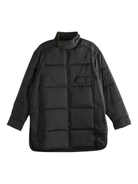 pinstripe pattern padded coat