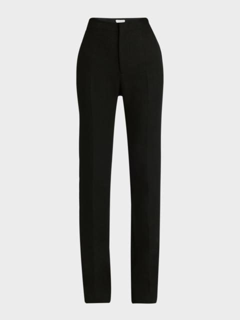 Wool Twill Flare Trousers