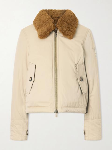Gabardine Capsule Shearling-trimmed Appliquéd Cotton-blend Down Jacket