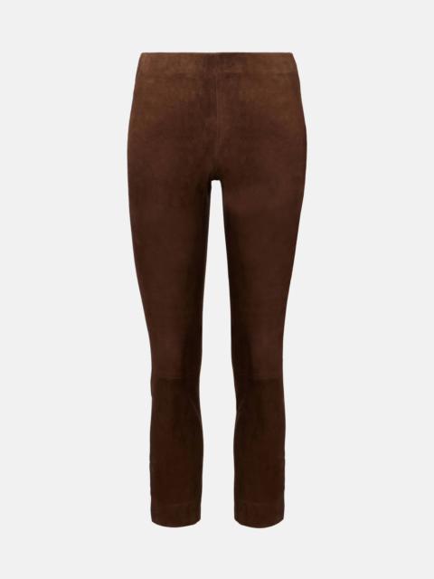 Suede slim pants