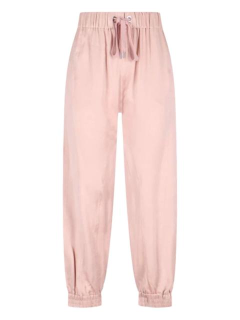 elasticated-cuff drawstring trousers