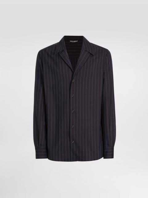 Pinstripe wool shirt