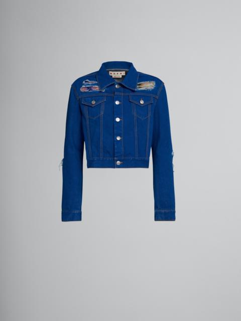 BLUE DENIM AND MOHAIR JACKET