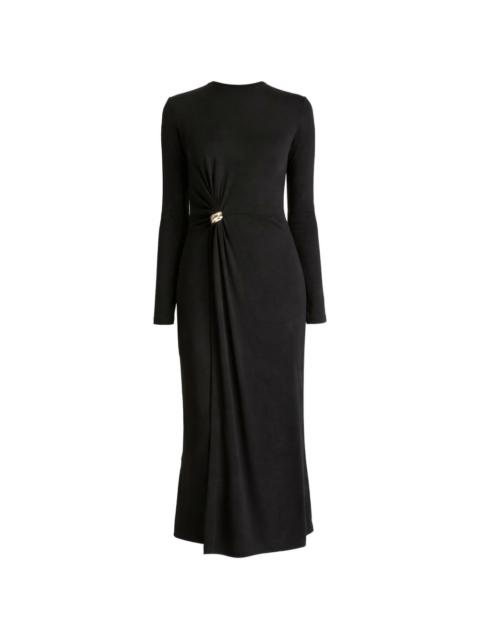 side drape midi dress