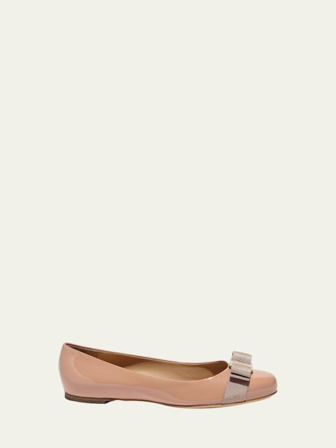 Varina Patent Leather Bow Ballerina Flats