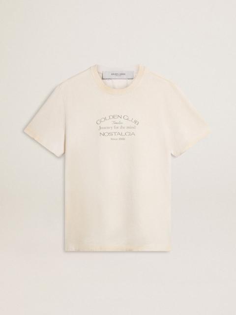 Men's vintage-look white T-shirt with front print