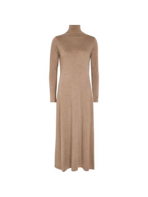 long-sleeve halterneck dress