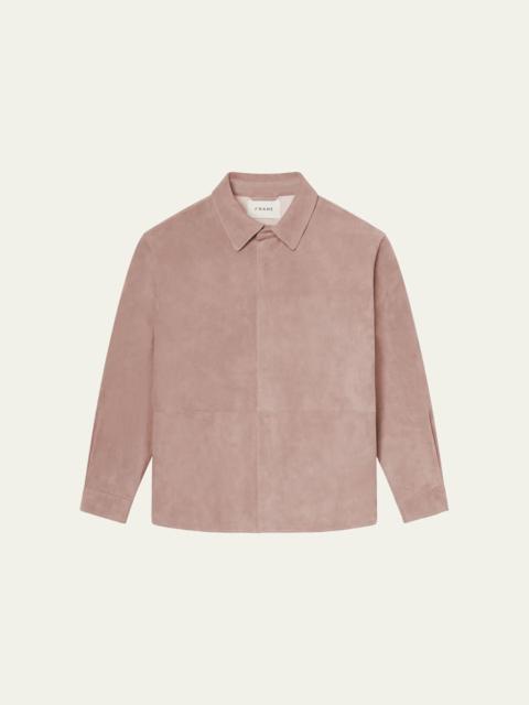 Men's Solid Suede Overshirt