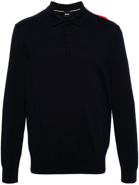 fine-knit polo jumper