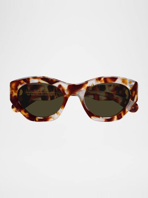 Havana Acetate Cat-Eye Sunglasses