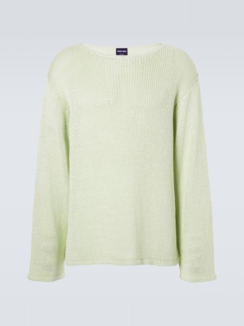 Open-knit linen-blend sweater
