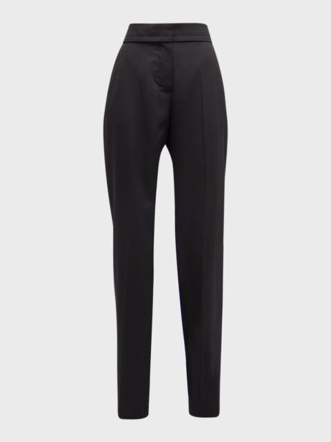 Tibau Slit-Hem Straight-Leg Crepe Pants