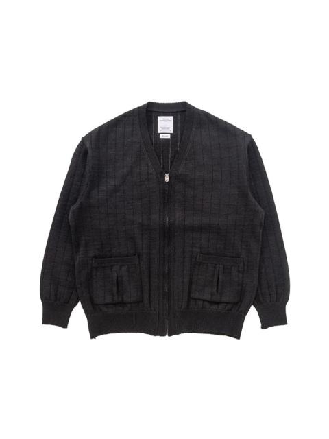 KNIT ZIP CARDIGAN BLACK