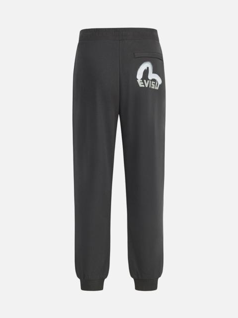 Spray-dyed Seagull and Logo Print Straight Fit Sweatpants
