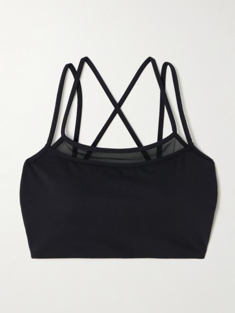 Cooper Layered Tulle-trimmed Stretch-jersey Sports Bra