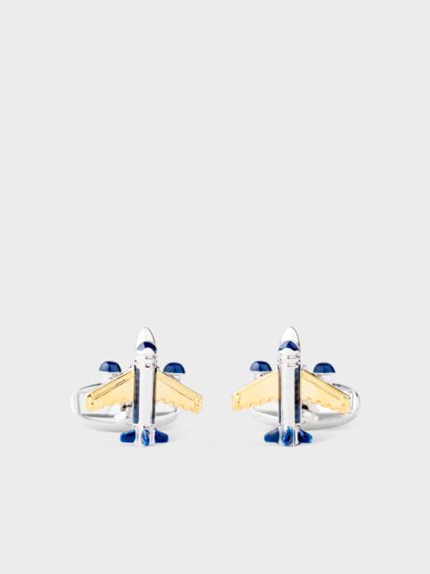 Gold and Silver 'Aeroplane' Cufflinks