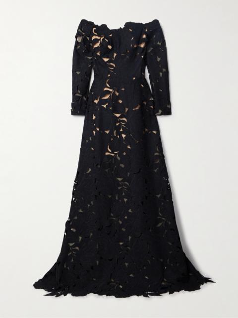 Kasia Off-the-shoulder Corded Lace Gown