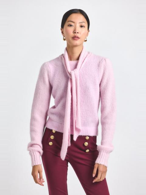 LEILANI PLUSH KNIT TIE NECK SWEATER