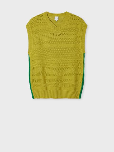 Lime Textured Cotton Knitted Vest