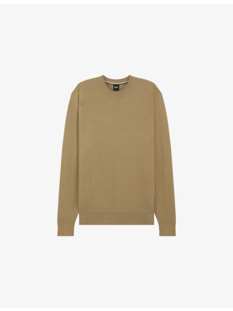 Textured Regular-Fit Cotton-Knit Jumper