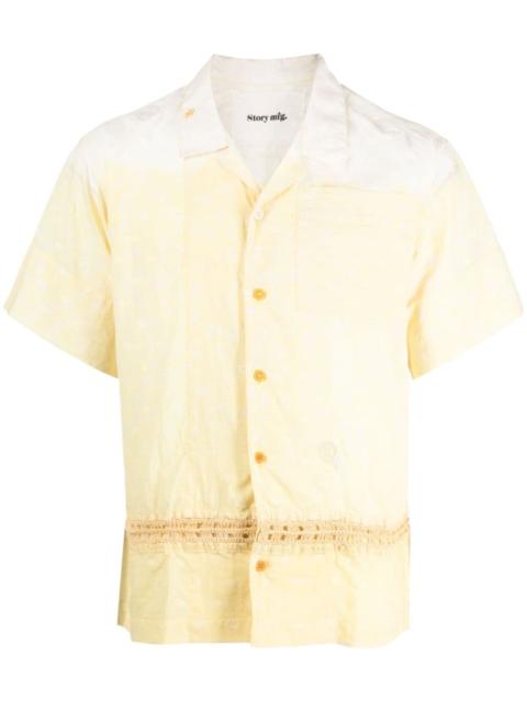 crochet-knit short-sleeved shirt