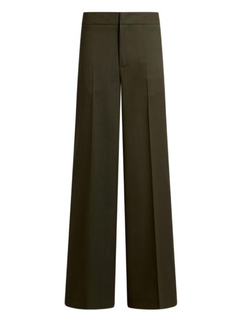 pressed-crease palazzo trousers