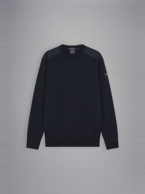 BRETAGNE WOOL CREW NECK WITH ICONIC BADGE