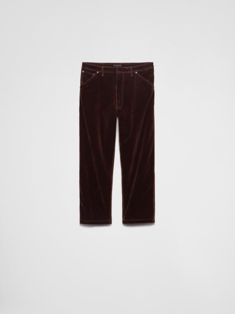 Velvet denim trousers