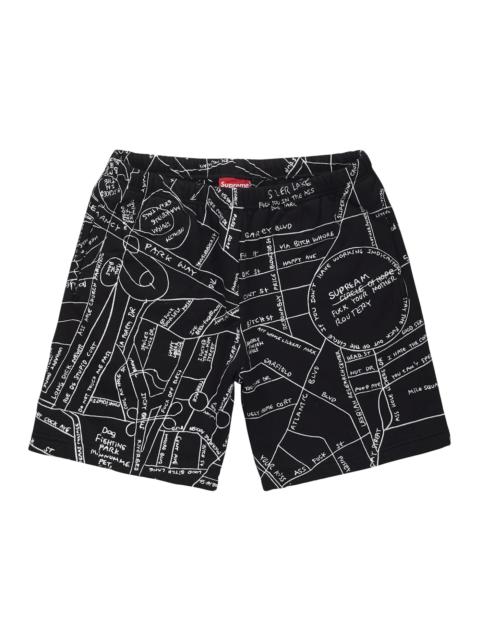 Supreme Gonz Embroidered Map Sweatshort Black