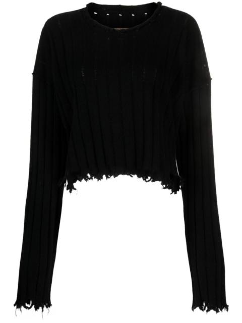 raw-edge cashmere top