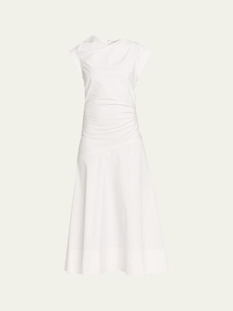 Lisette Drop-Waist Stretch Cotton Midi Dress