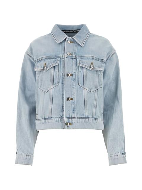 caged denim jacket