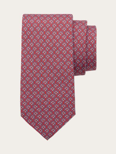 Tetris print silk tie